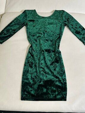 Forever 21 Green Velvet Bodycon Mini Dress
